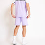 11 Degrees - Colour Block Taped Sweat Shorts - Purple/White